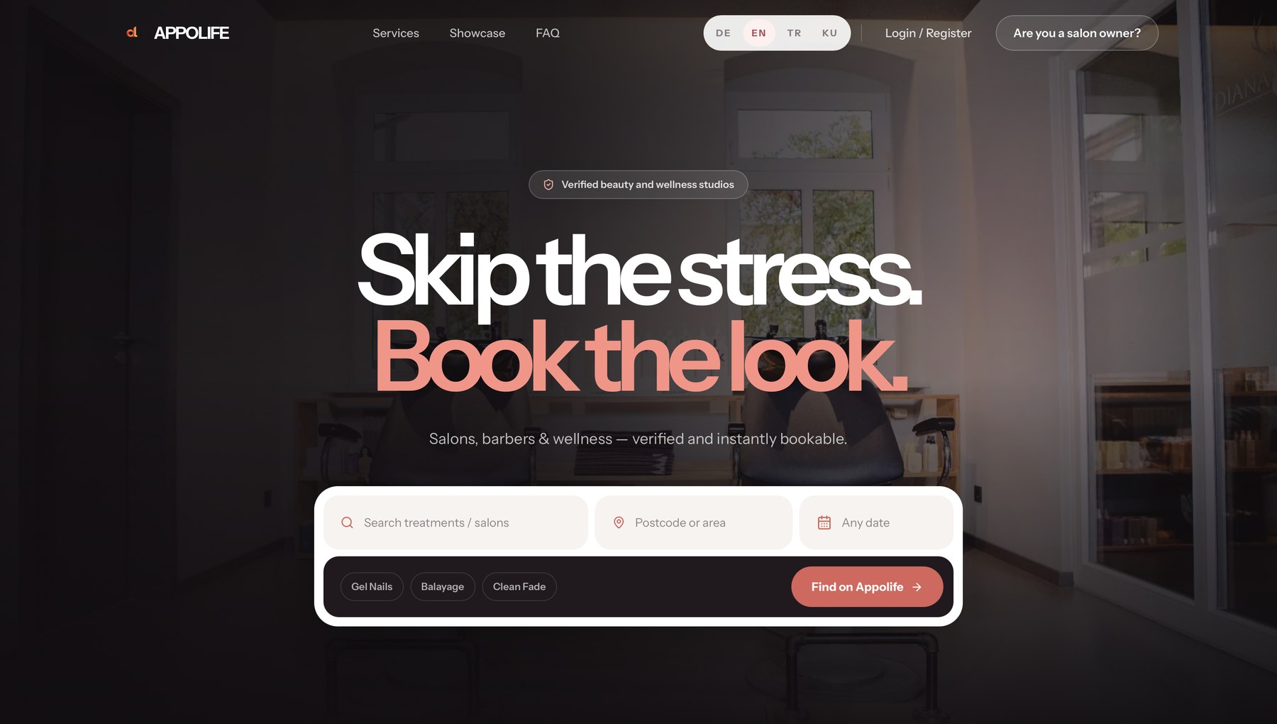 Website screenshot of Appolife